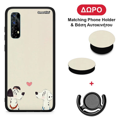Dalmatians Love - Realme 7 θήκη + Δώρο Phone Holder & Βάση Αυτοκινήτου