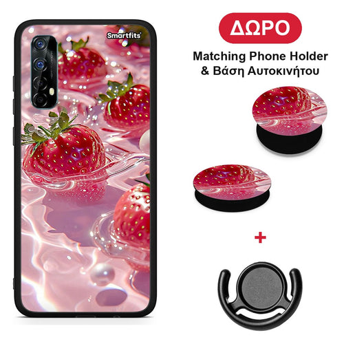 Juicy Strawberries - Realme 7 θήκη + Δώρο Phone Holder & Βάση Αυτοκινήτου