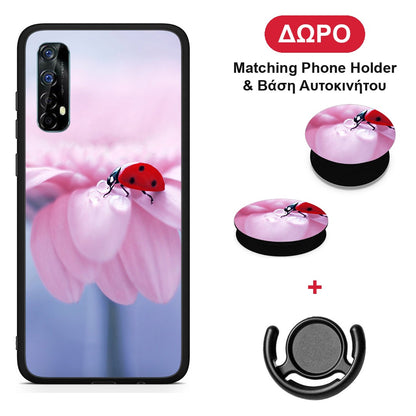 Ladybug Flower - Realme 7 θήκη + Δώρο Phone Holder & Βάση Αυτοκινήτου