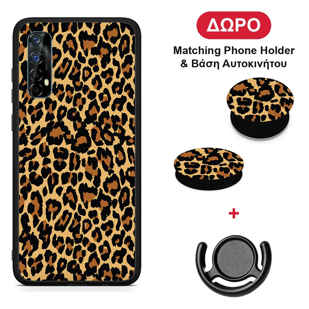 Animal Leopard - Realme 7 θήκη + Δώρο Phone Holder & Βάση Αυτοκινήτου