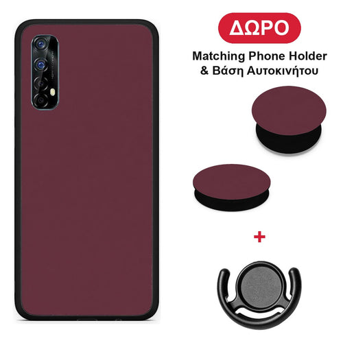 Muted Burgundy - Realme 7 θήκη + Δώρο Phone Holder & Βάση Αυτοκινήτου