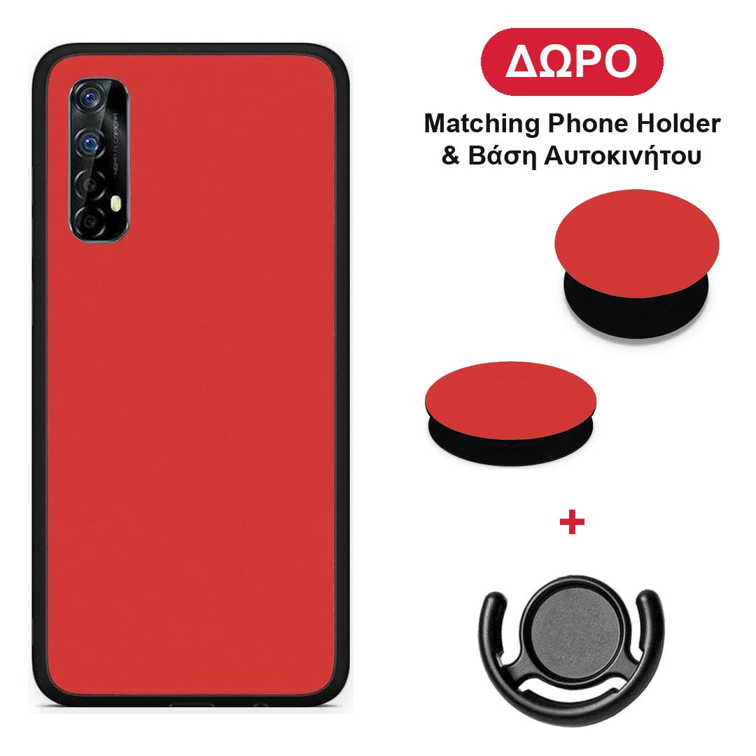 Poppy Red - Realme 7 θήκη + Δώρο Phone Holder & Βάση Αυτοκινήτου