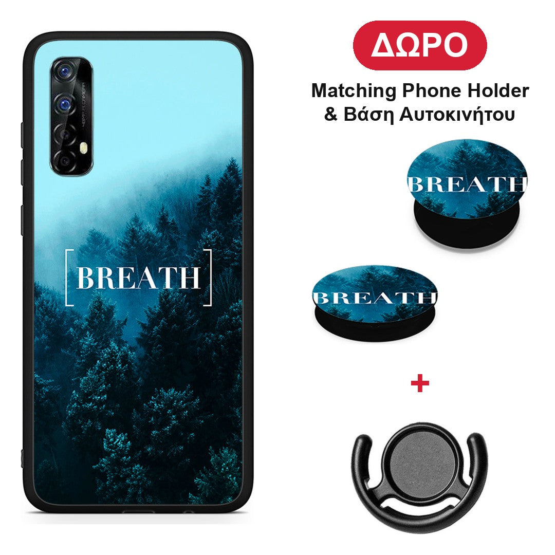 Quote Breath - Realme 7 θήκη + Δώρο Phone Holder & Βάση Αυτοκινήτου