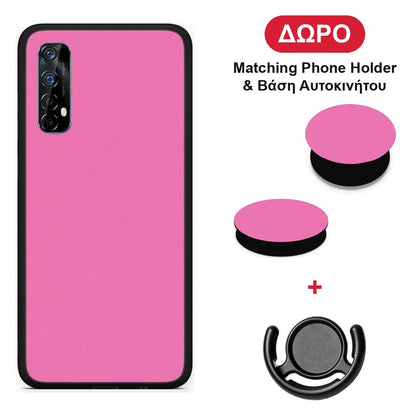 Rose Pink - Realme 7 θήκη + Δώρο Phone Holder & Βάση Αυτοκινήτου