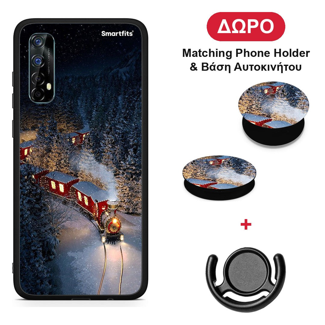 Xmas Train - Realme 7 θήκη + Δώρο Phone Holder & Βάση Αυτοκινήτου
