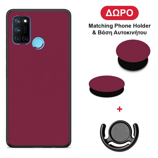 Burgundy - Realme 7i / C25 θήκη + Δώρο Phone Holder & Βάση Αυτοκινήτου