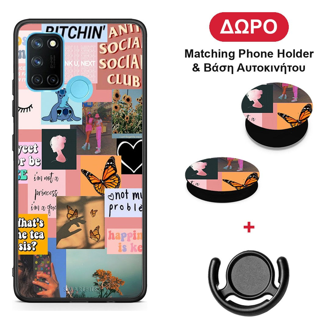 Collage Bitchin - Realme 7i / C25 θήκη + Δώρο Phone Holder & Βάση Αυτοκινήτου
