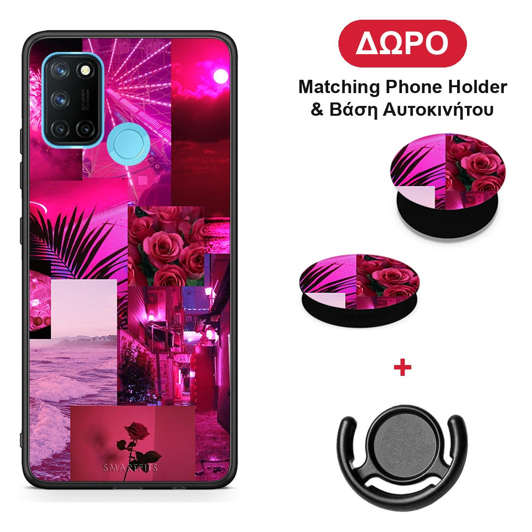 Collage Red Roses - Realme 7i / C25 θήκη + Δώρο Phone Holder & Βάση Αυτοκινήτου