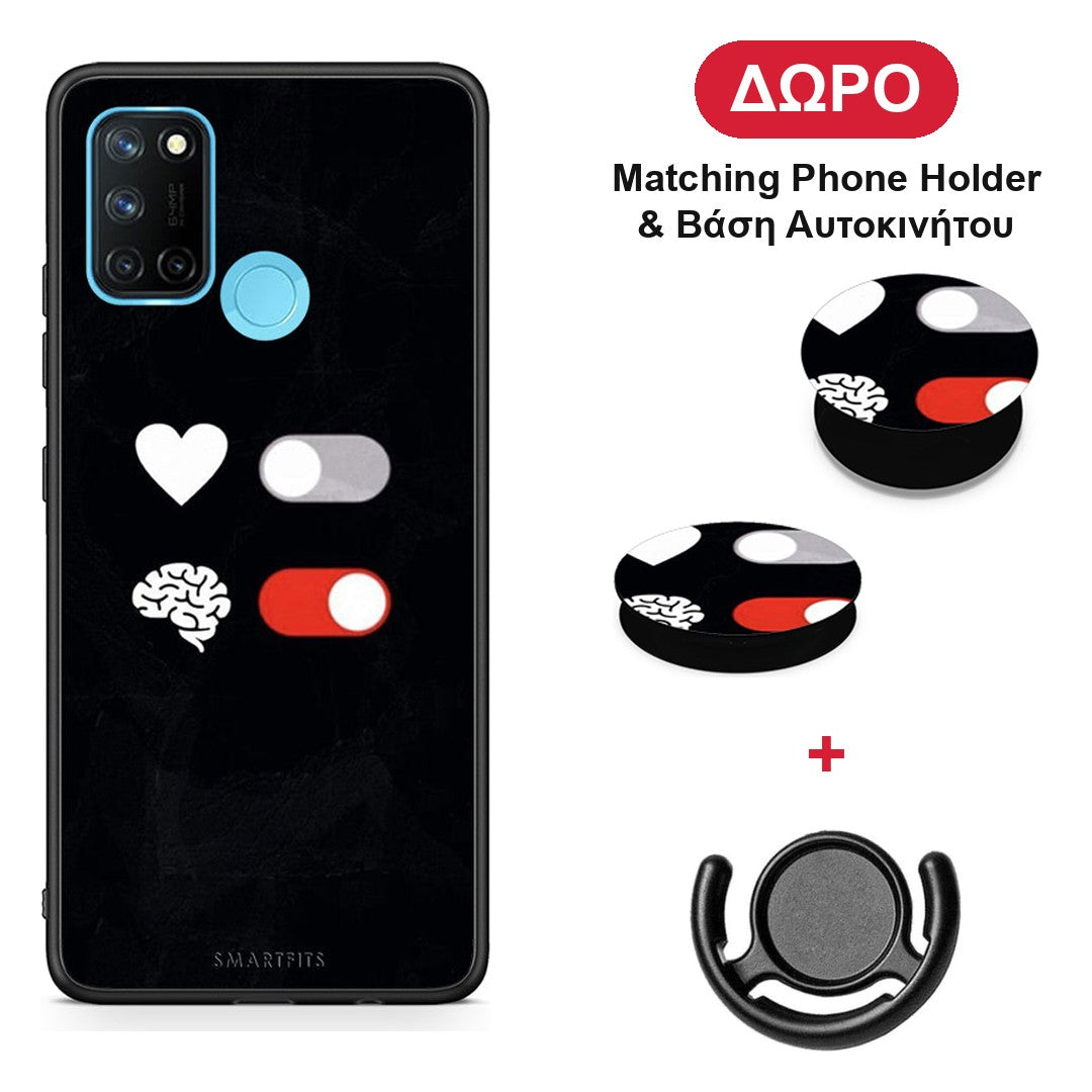 Heart Vs Brain - Realme 7i / C25 θήκη + Δώρο Phone Holder & Βάση Αυτοκινήτου