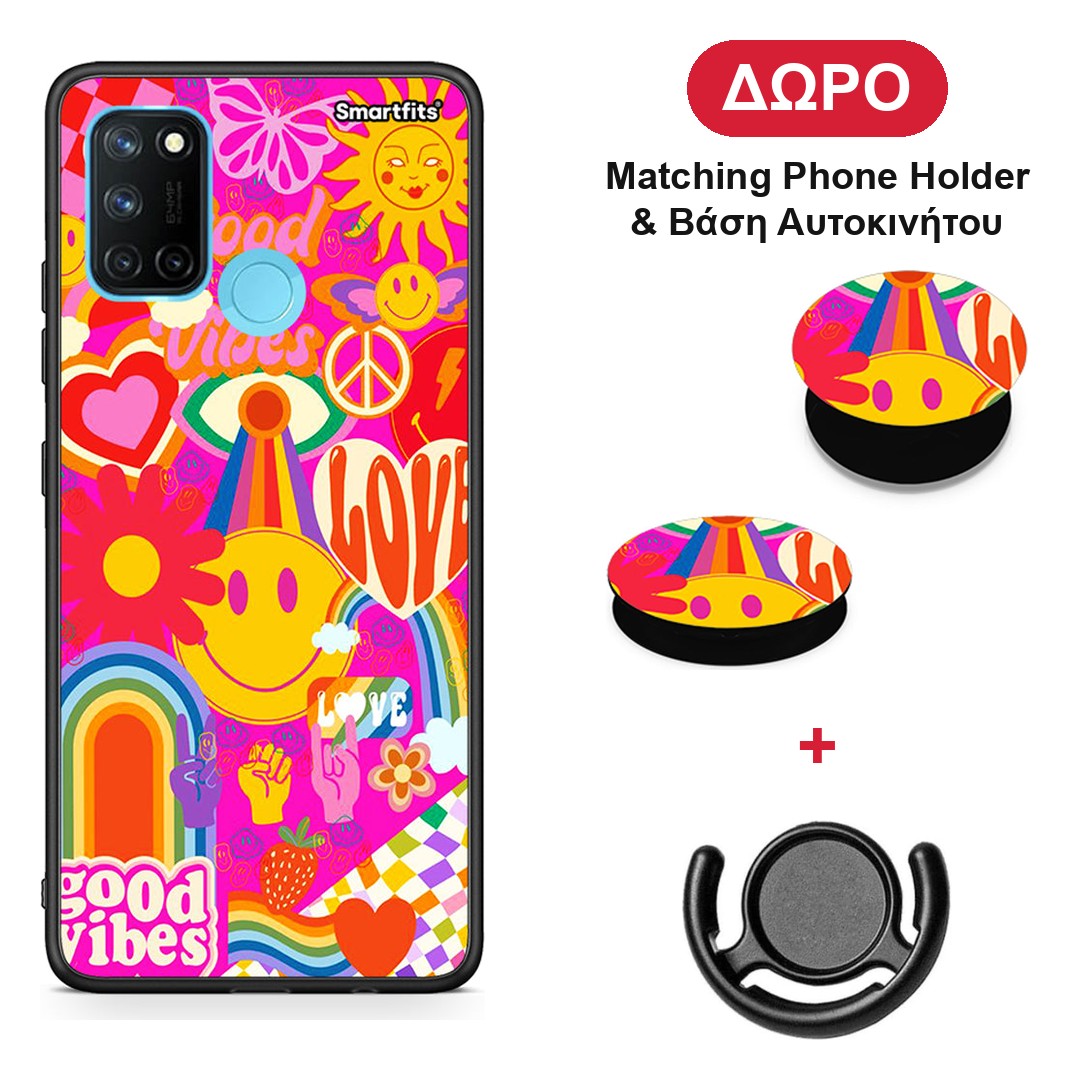 Hippie Love - Realme 7i / C25 θήκη + Δώρο Phone Holder & Βάση Αυτοκινήτου