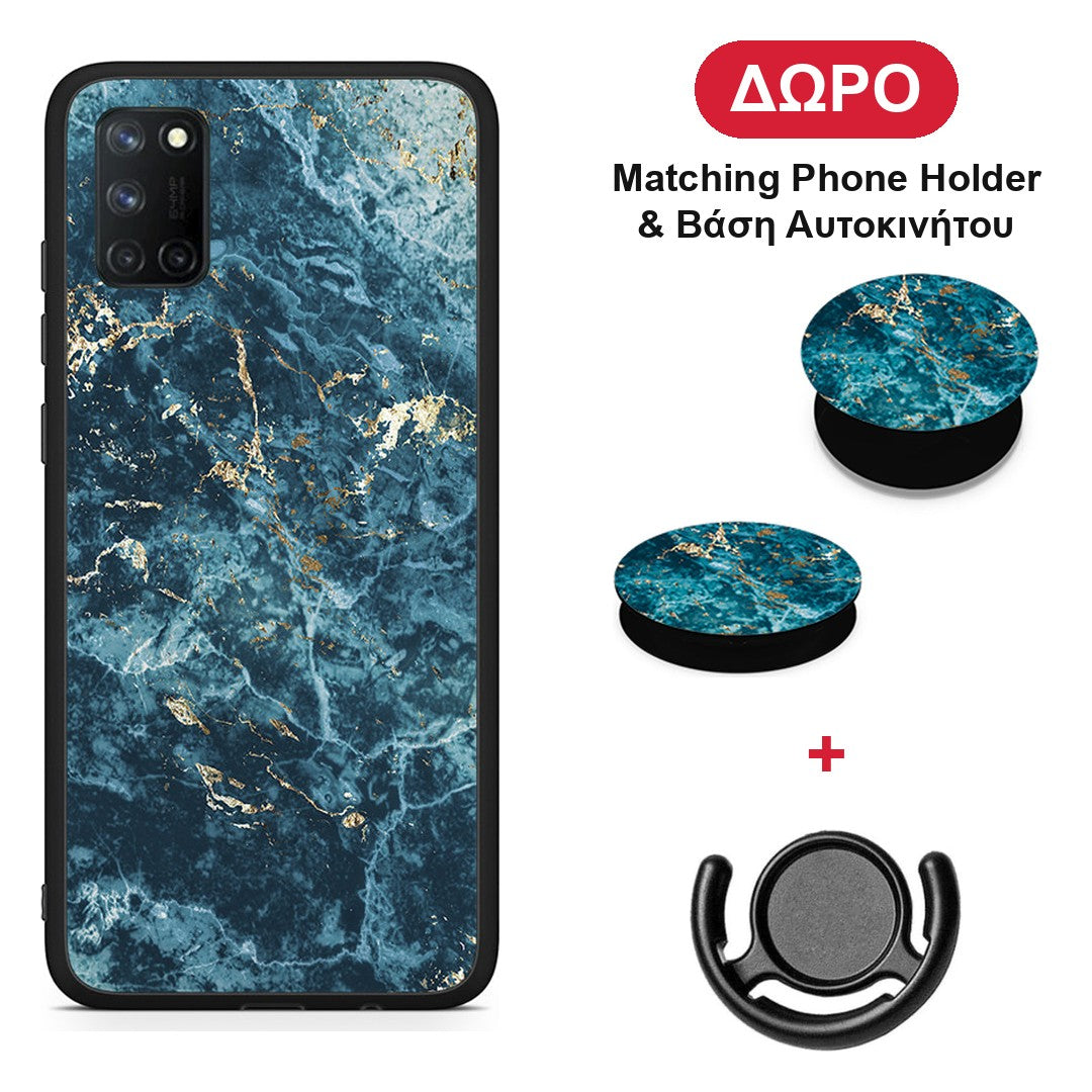 Marble Blue - Realme 7i / C25 θήκη + Δώρο Phone Holder & Βάση Αυτοκινήτου