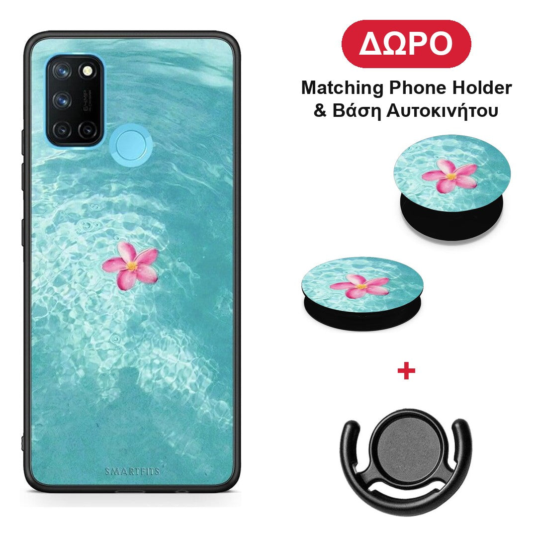 Water Flower - Realme 7i / C25 θήκη + Δώρο Phone Holder & Βάση Αυτοκινήτου
