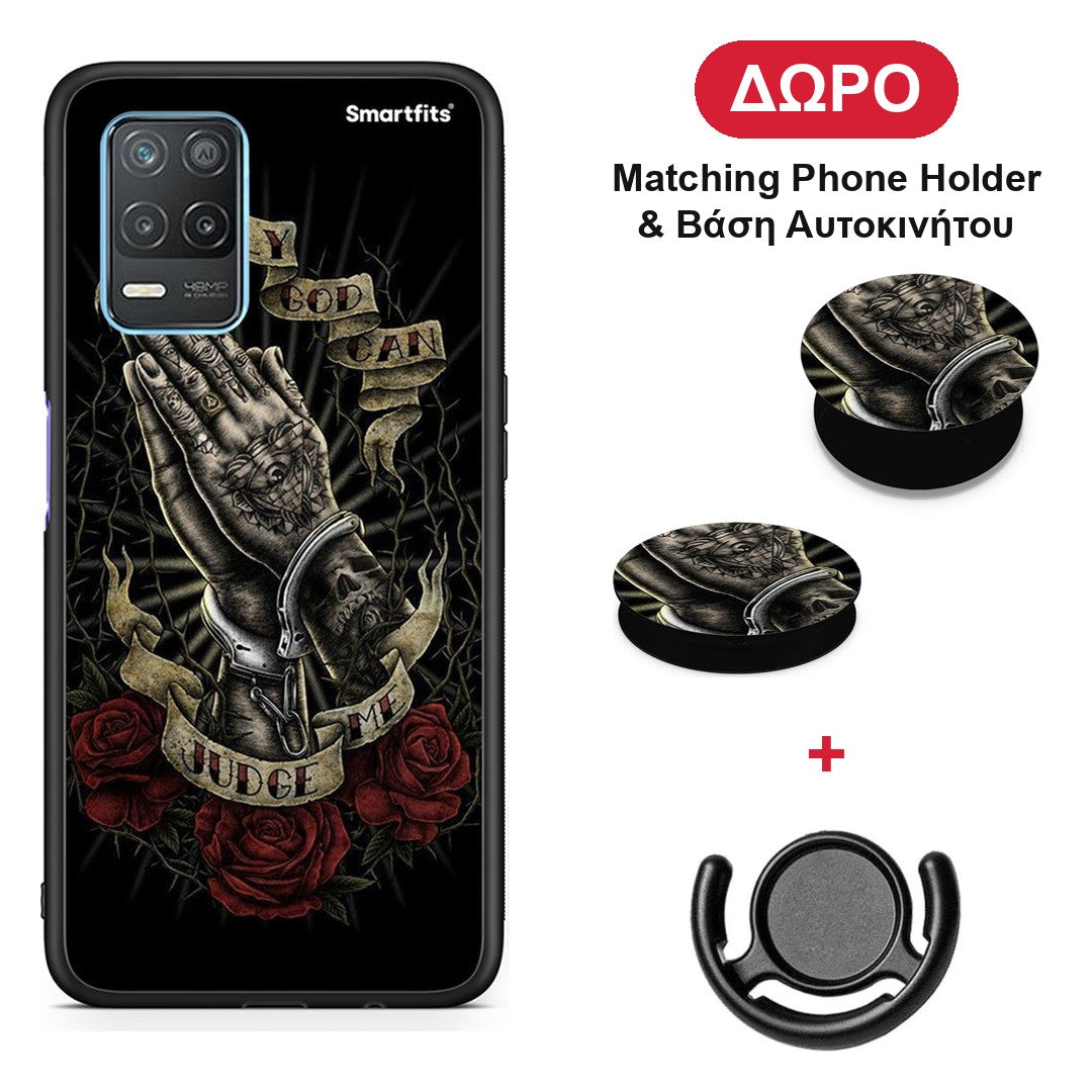Judge By God - Realme 8 5G θήκη + Δώρο Phone Holder & Βάση Αυτοκινήτου