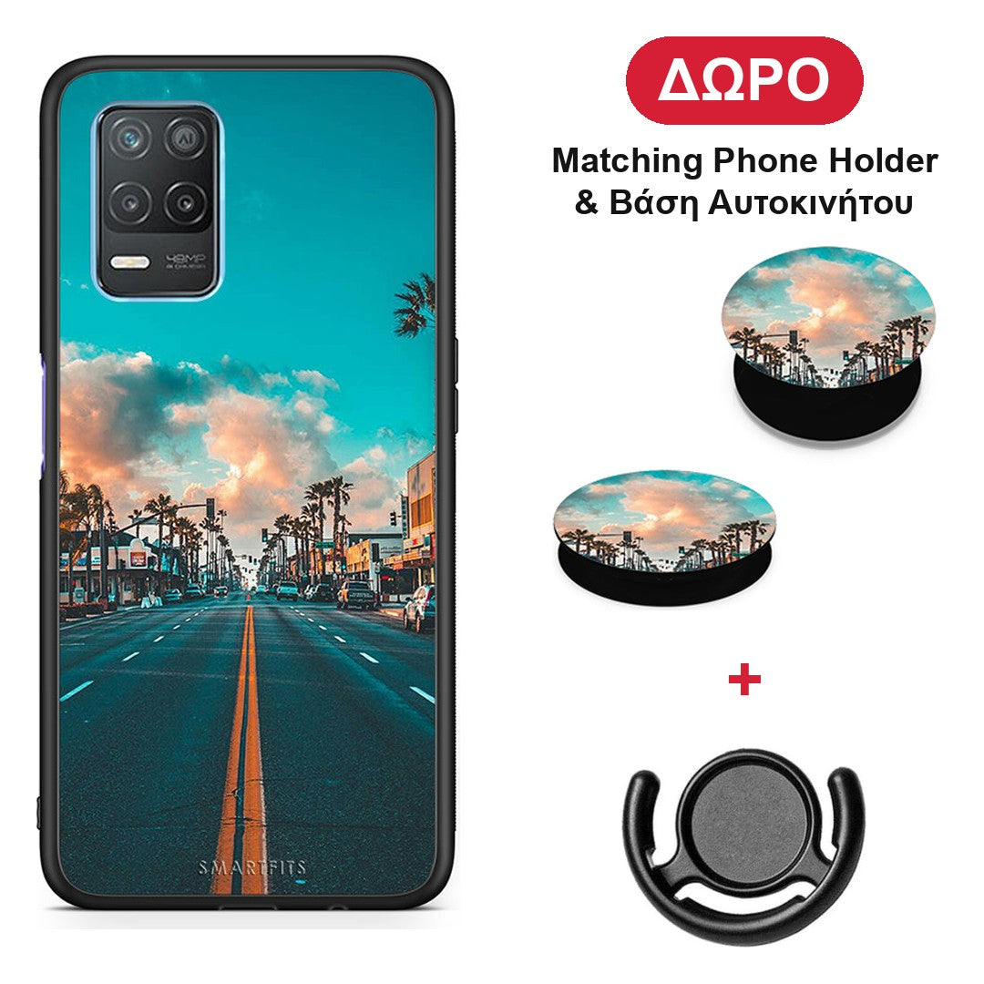 Landscape City - Realme 8 5G θήκη + Δώρο Phone Holder & Βάση Αυτοκινήτου