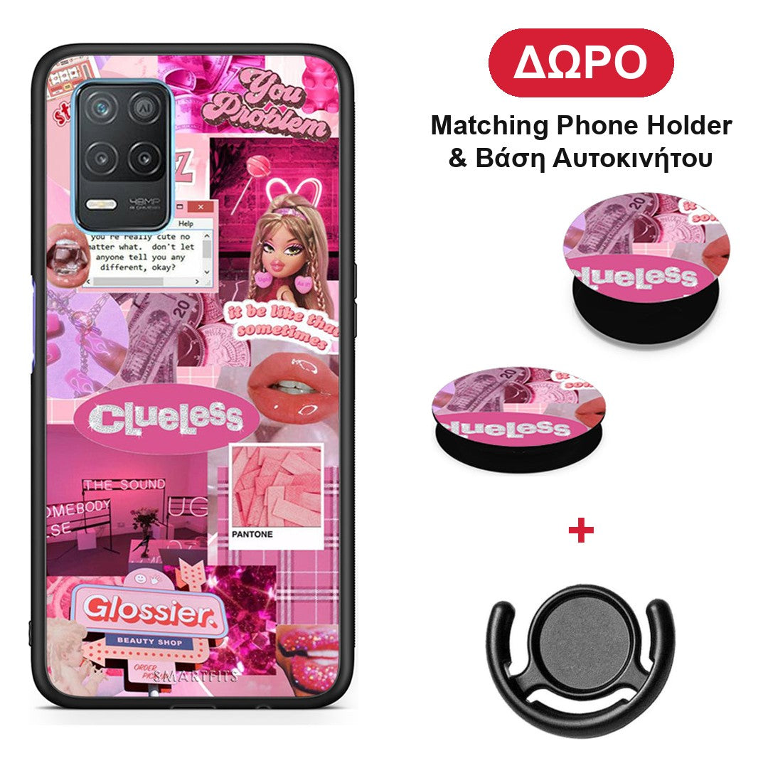 Pink Love - Realme 8 5G θήκη + Δώρο Phone Holder & Βάση Αυτοκινήτου