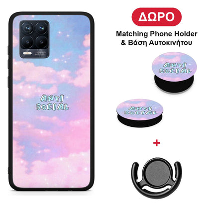 Anti Social - Realme 8 / 8 Pro θήκη + Δώρο Phone Holder & Βάση Αυτοκινήτου