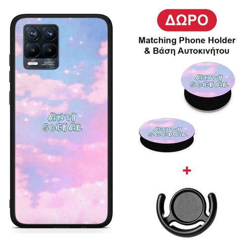 Anti Social - Realme 8 / 8 Pro θήκη + Δώρο Phone Holder & Βάση Αυτοκινήτου