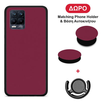 Burgundy - Realme 8 / 8 Pro θήκη + Δώρο Phone Holder & Βάση Αυτοκινήτου