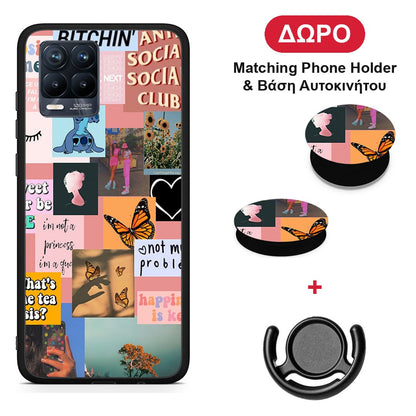 Collage Bitchin - Realme 8 / 8 Pro θήκη + Δώρο Phone Holder & Βάση Αυτοκινήτου