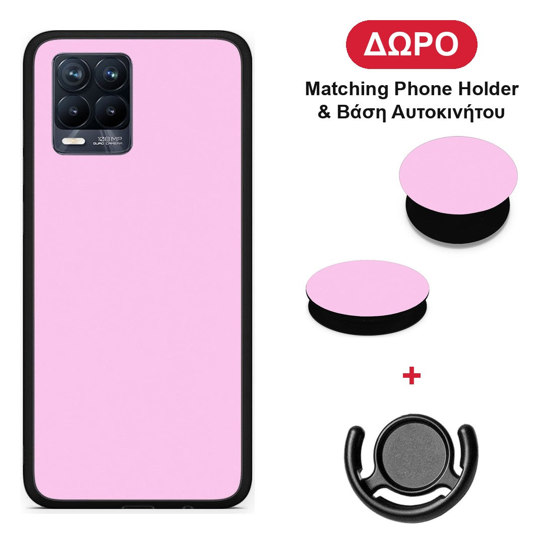 Cotton Candy Pink - Realme 8 / 8 Pro θήκη + Δώρο Phone Holder & Βάση Αυτοκινήτου