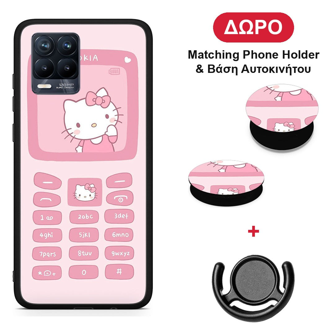 Hello Kitten - Realme 8 / 8 Pro θήκη + Δώρο Phone Holder & Βάση Αυτοκινήτου
