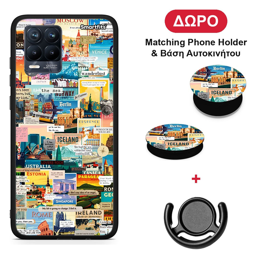 Live To Travel - Realme 8 / 8 Pro θήκη + Δώρο Phone Holder & Βάση Αυτοκινήτου