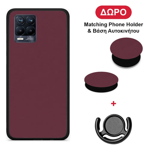 Muted Burgundy - Realme 8 / 8 Pro θήκη + Δώρο Phone Holder & Βάση Αυτοκινήτου