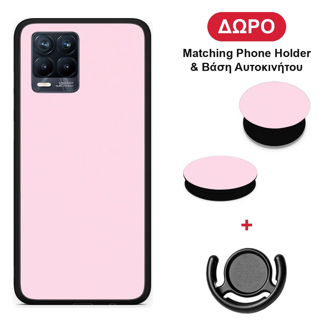 Pale Pink - Realme 8 / 8 Pro θήκη + Δώρο Phone Holder & Βάση Αυτοκινήτου