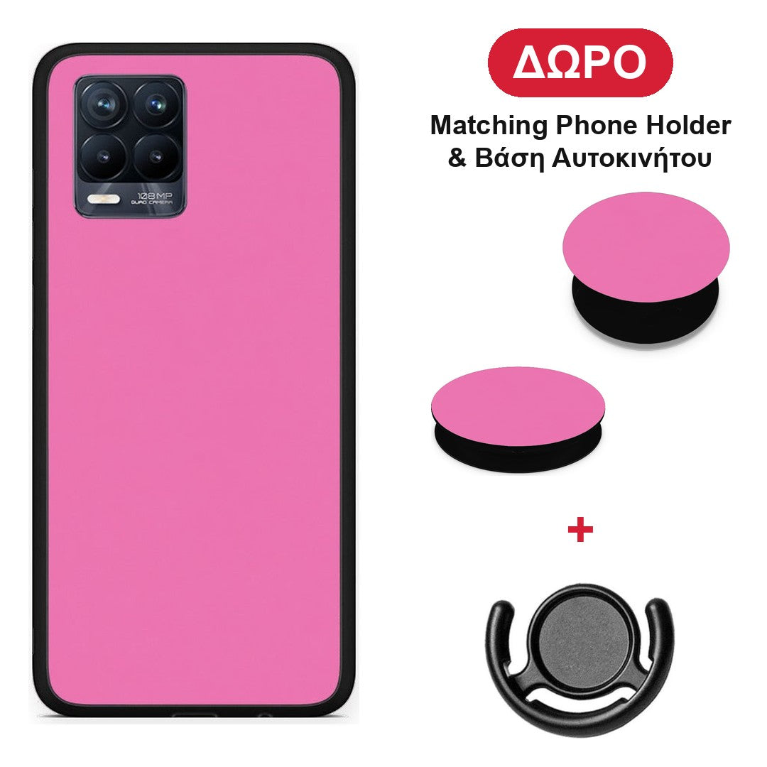 Rose Pink - Realme 8 / 8 Pro θήκη + Δώρο Phone Holder & Βάση Αυτοκινήτου