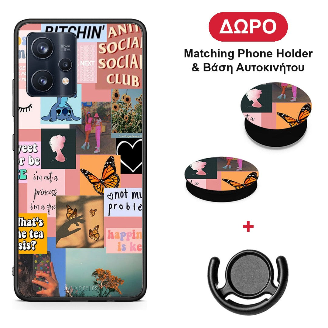Collage Bitchin - Realme 9 / 9 Pro+ 5G θήκη + Δώρο Phone Holder & Βάση Αυτοκινήτου