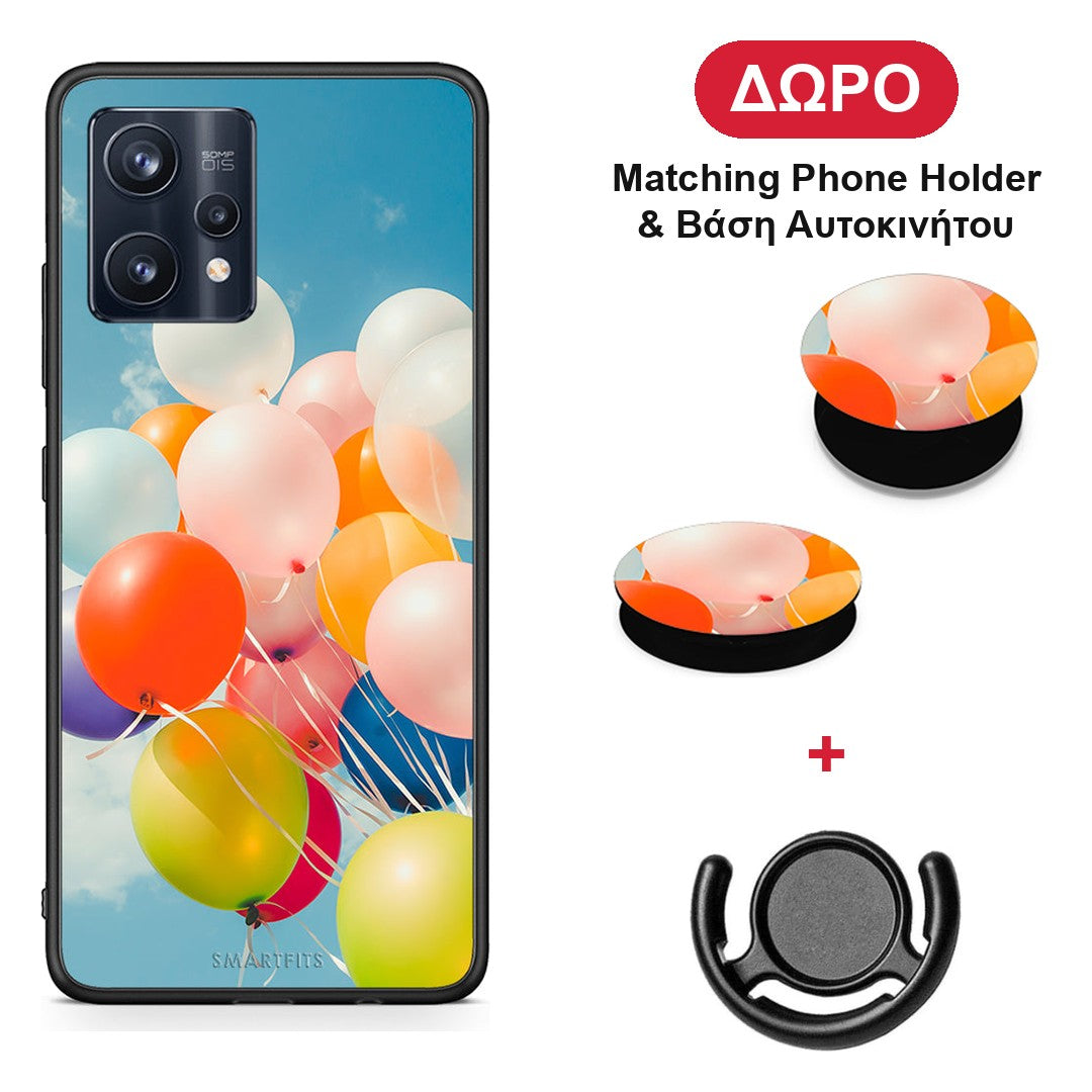 Colorful Balloons - Realme 9 / 9 Pro+ 5G θήκη + Δώρο Phone Holder & Βάση Αυτοκινήτου