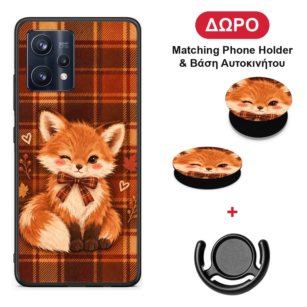 Fox on Autumn Tartan - Realme 9 / 9 Pro+ 5G θήκη + Δώρο Phone Holder & Βάση Αυτοκινήτου