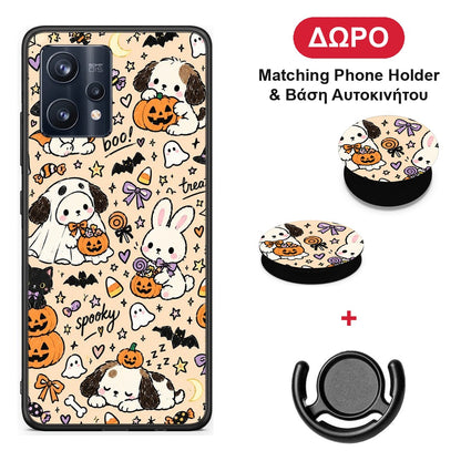 Halloween Puppies and Friends on Cream - Realme 9 / 9 Pro+ 5G θήκη + Δώρο Phone Holder & Βάση Αυτοκινήτου