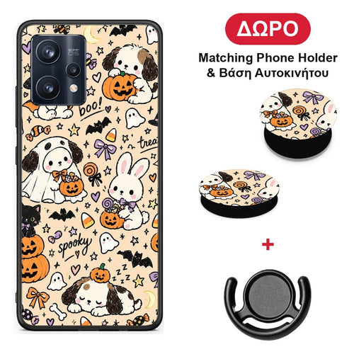 Halloween Puppies and Friends on Cream - Realme 9 / 9 Pro+ 5G θήκη + Δώρο Phone Holder & Βάση Αυτοκινήτου