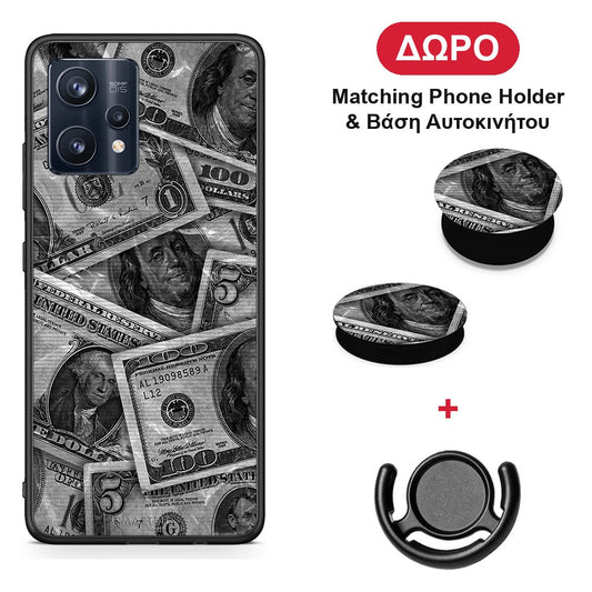 Money Dollars - Realme 9 / 9 Pro+ 5G θήκη + Δώρο Phone Holder & Βάση Αυτοκινήτου