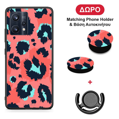 Animal Pink Leopard - Realme 9 / 9 Pro+ 5G θήκη + Δώρο Phone Holder & Βάση Αυτοκινήτου