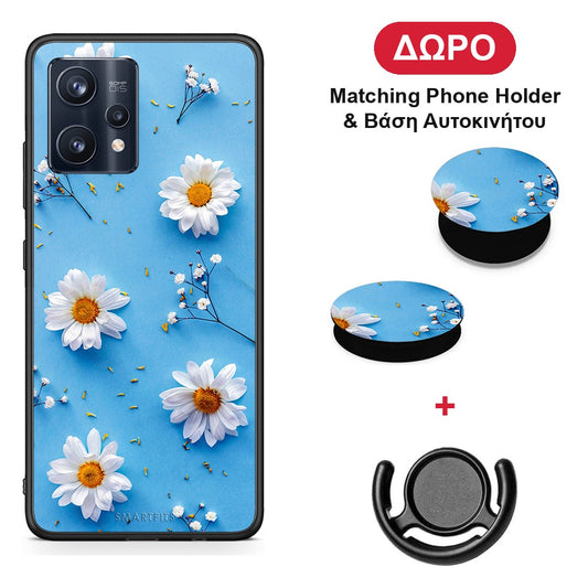 Real Daisies - Realme 9 / 9 Pro+ 5G θήκη + Δώρο Phone Holder & Βάση Αυτοκινήτου