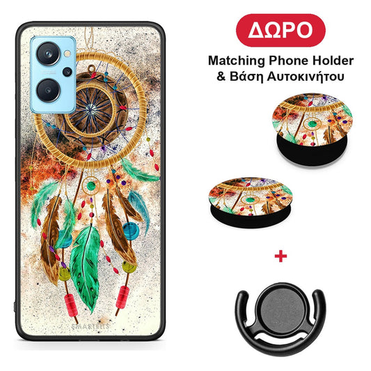 Boho DreamCatcher - Realme 9i θήκη + Δώρο Phone Holder & Βάση Αυτοκινήτου