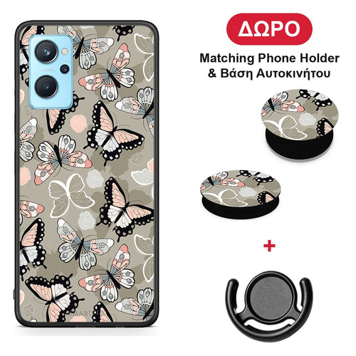 Boho Butterflies - Realme 9i θήκη + Δώρο Phone Holder & Βάση Αυτοκινήτου