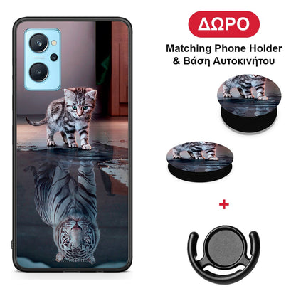 Cute Tiger - Realme 9i θήκη + Δώρο Phone Holder & Βάση Αυτοκινήτου