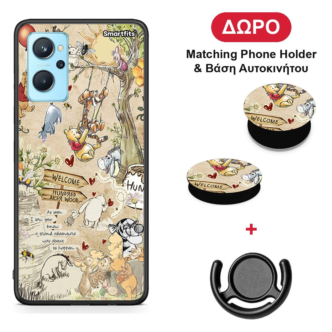 Happy Friends - Realme 9i θήκη + Δώρο Phone Holder & Βάση Αυτοκινήτου