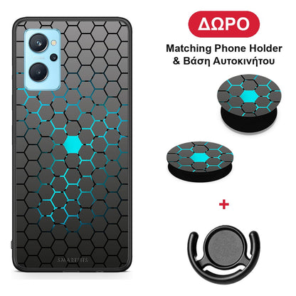 Geometric Hexagonal - Realme 9i θήκη + Δώρο Phone Holder & Βάση Αυτοκινήτου