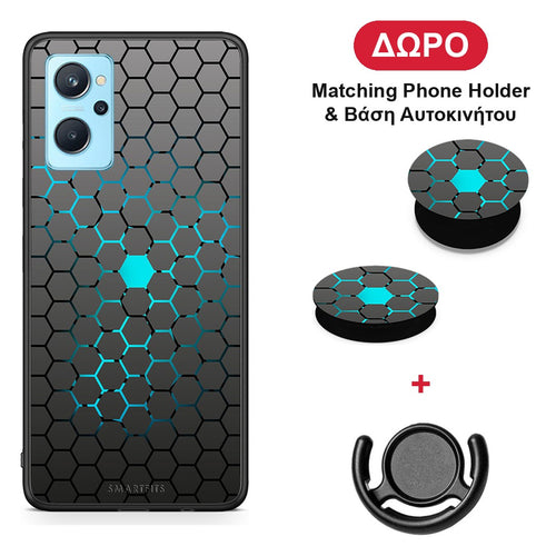 Geometric Hexagonal - Realme 9i θήκη + Δώρο Phone Holder & Βάση Αυτοκινήτου