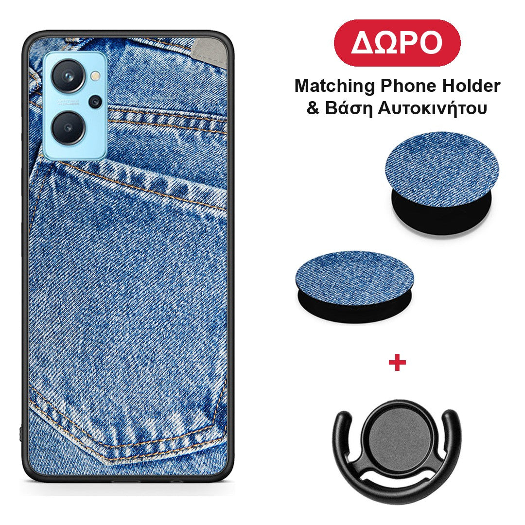 Jeans Pocket - Realme 9i θήκη + Δώρο Phone Holder & Βάση Αυτοκινήτου