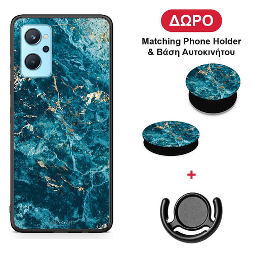 Marble Blue - Realme 9i θήκη + Δώρο Phone Holder & Βάση Αυτοκινήτου