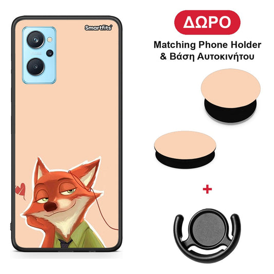 Nick Wilde And Judy Hopps Love 1 - Realme 9i θήκη + Δώρο Phone Holder & Βάση Αυτοκινήτου
