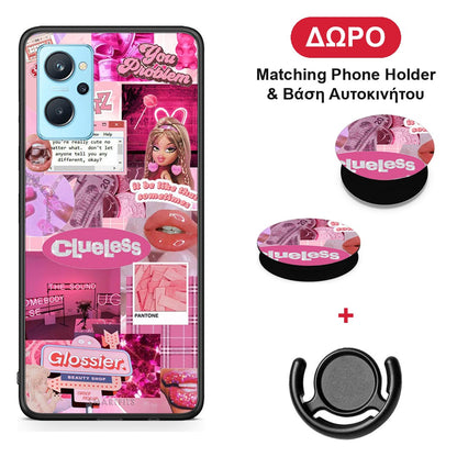 Pink Love - Realme 9i θήκη + Δώρο Phone Holder & Βάση Αυτοκινήτου