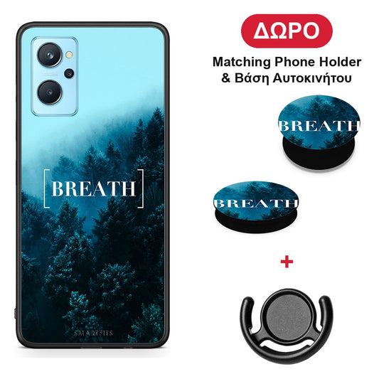 Quote Breath - Realme 9i θήκη + Δώρο Phone Holder & Βάση Αυτοκινήτου