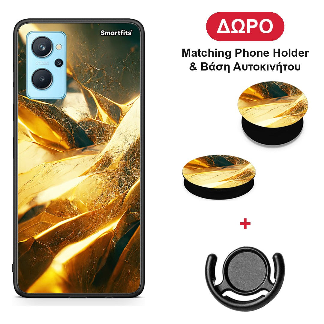 Real Gold - Realme 9i θήκη + Δώρο Phone Holder & Βάση Αυτοκινήτου