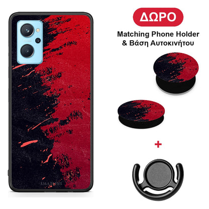 Red Paint - Realme 9i θήκη + Δώρο Phone Holder & Βάση Αυτοκινήτου